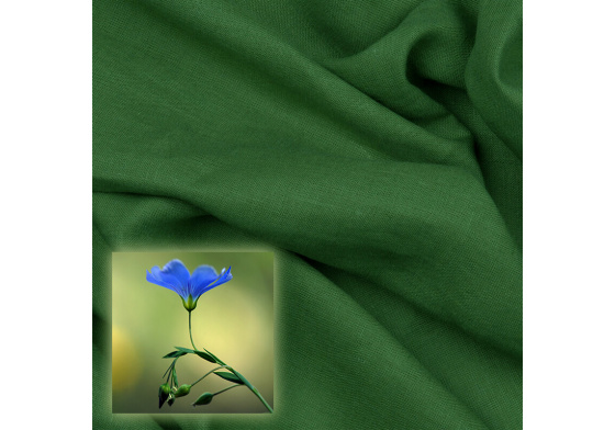 Tkanina lniana naturalna Oskar kolor Zielony 265 g/m2