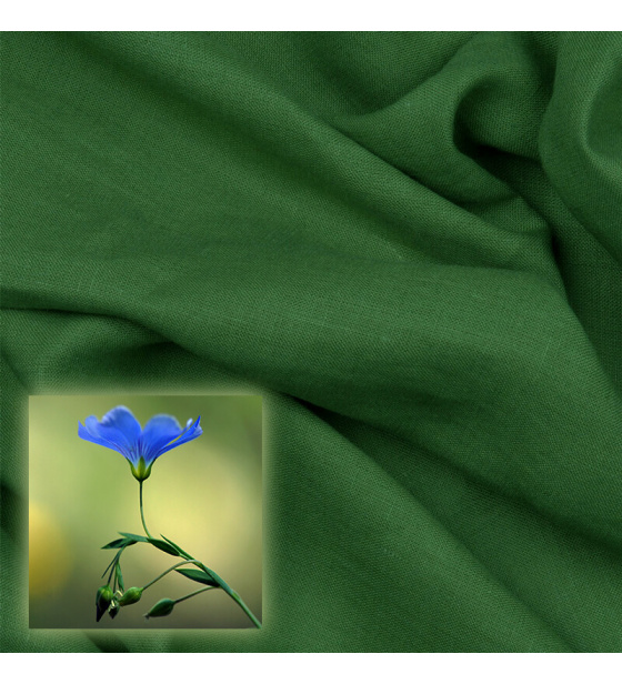 Tkanina lniana naturalna Oskar kolor Zielony 265 g/m2
