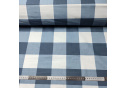 Tkanina bawełniana wzór kostka niebieska 8 cm
