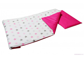 Drap de lit 2 pièces STARS PINK sur PINK 
