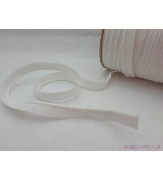 Lamówka wypustka bawełniana 15mm kolor biały
