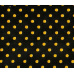 Tkanina bawełniana Żółte groszki 4 mm na czarnym tle