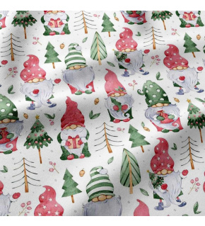 Tkanina bawełniana wzór świąteczny na białym tle