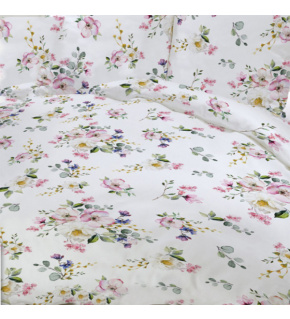 Tkanina bawełniana wzór Duży kwiat jabłoni na białym tle