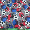 Vodu odpuzující látky kodura vzor Football na šedem