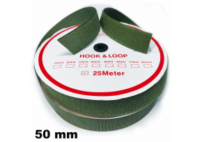 Taśma rzep (komplet) - Khaki 50 mm x 25 m