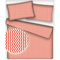 Tkanina bawełniana wzór czerwono-białe zygzaki
