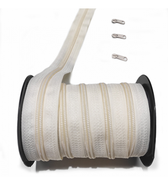 Zip spirálový ecru 5 mm metráž 