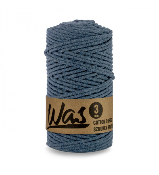 Bavlněná šňůra 3mm, 100m, DENIM