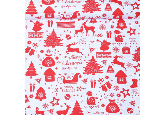 Tkanina bawełniana wzór Merry Christmas 
