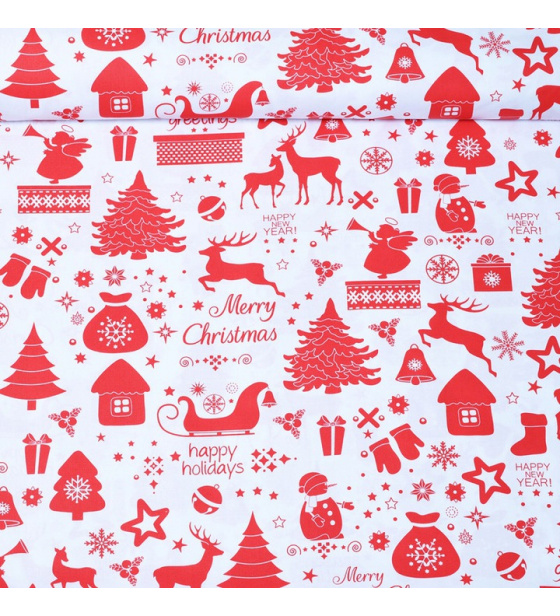 Tkanina bawełniana wzór Merry Christmas 