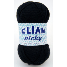 Włóczka Elian Nicky 217 kolor czarny Włóczka Elian Nicky 217 kolor czarny