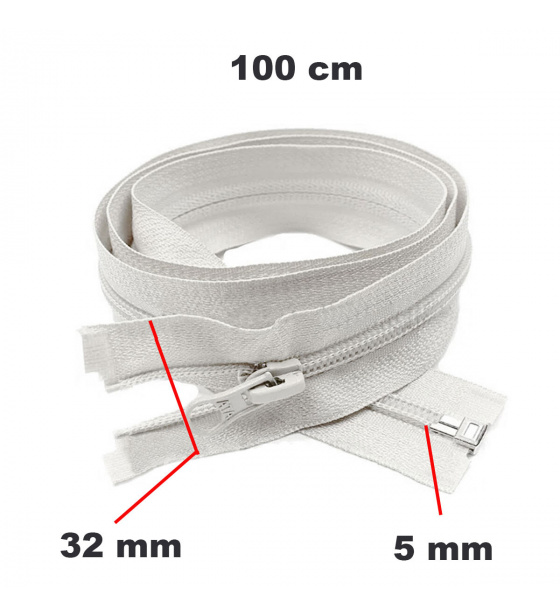 Zamek spiralny Biały 5 mm (100 cm)