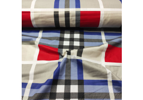 Tkanina bawełniana duża czerwona kostka