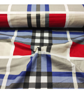 Tkanina bawełniana duża czerwona kostka