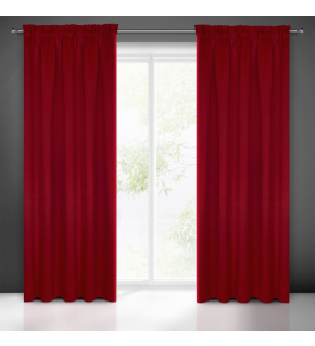 Zasłona zaciemniająca z taśmą klejącą kolor Czerwony 135x270cm