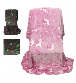 Koc świetlisty Sky kolor Różowy 150x200cm