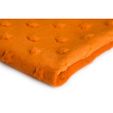 Minky kolor Pomarańczowy ze wzorem gwiazd Minky kolor Pomarańczowy ze wzorem gwiazd