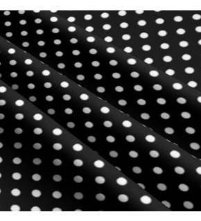 Tkanina bawełniana Białe groszki 10 mm na czarnym tle