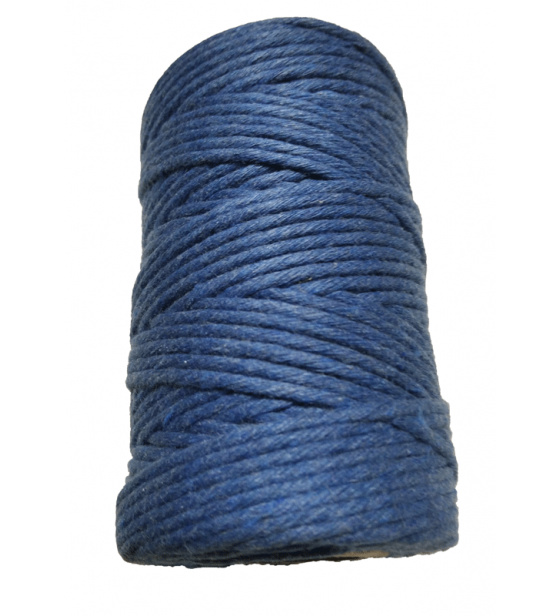 Šňůra pletená bavlněná barva modrá 40 m