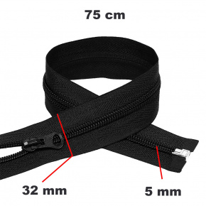 Zamek spiralny Czarny 32 mm (75 cm)