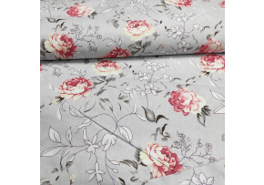 Tkanina bawełniana wzór szara dżungla