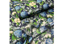 Tissu coton au métre motif Fleurs bleu marine