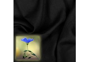 Tkanina lniana naturalna Oskar kolor Czarny 265 g/m2