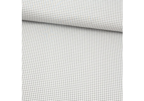 Tkanina bawełniana Kostki szaro białe, 4mm mini