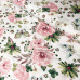 Tkanina bawełniana wzór duże różowe kwiaty na białym tle