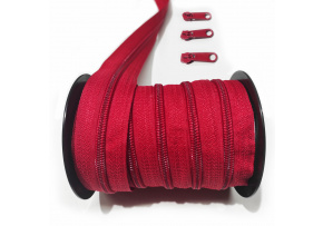 Zamek spiralny Czerwony 5 mm, metraż