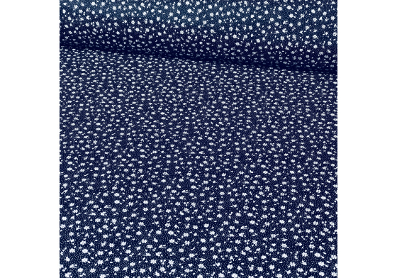 Dekorační dětská bavlněná látka vzor mini kytičky na granátovém