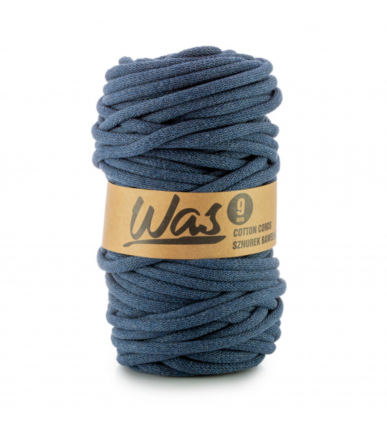 Bavlněná šňůra 9mm, 50m, denim 300
