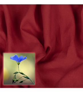 Tkanina lniana naturalna Oskar kolor Bordowy 265 g/m2