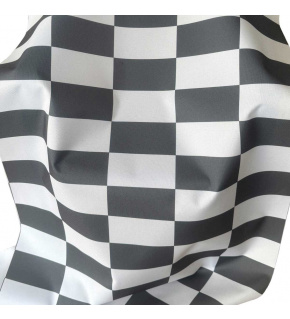 Tkanina zewnętrzna na leżaki i hamaki ogrodowe, kolor Biało-Grifitowa szachownica, 5x10 cm Tkanina zewnętrzna na leżaki i hamaki ogrodowe, kolor Biało-Grifitowa szachownica, 5x10 cm