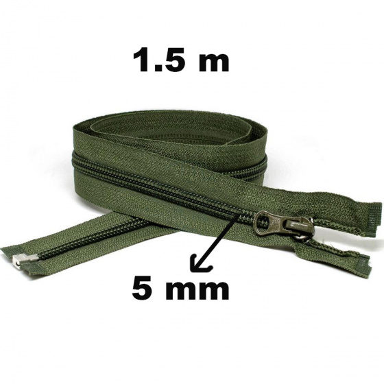 Zamek spiralny Khaki 5 mm (150 cm)
