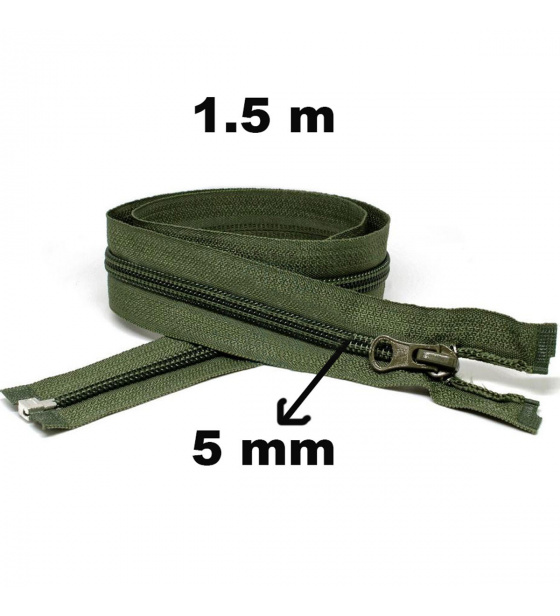Zamek spiralny Khaki 5 mm (150 cm)