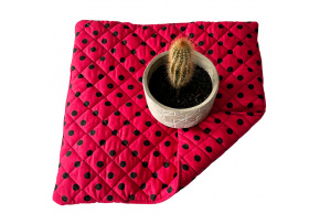 Poduszka siedziskowa 40x40x2cm Czarne Groszki na Czerwonym