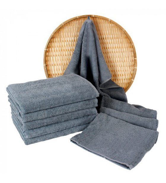 Grafitowy ręcznik frotte Darsi - 70x140 cm