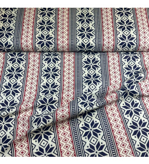  Świąteczna tkanina bawełniana wzór Świąteczny na granatowym tle