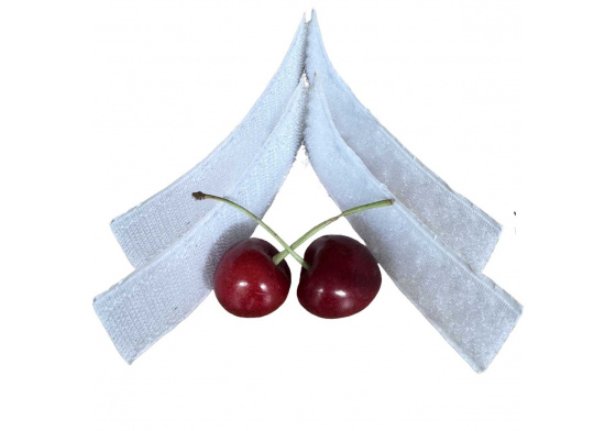 Taśma rzep z klejem (komplet) - Biała 2x20 cm, szerokość 25 mm