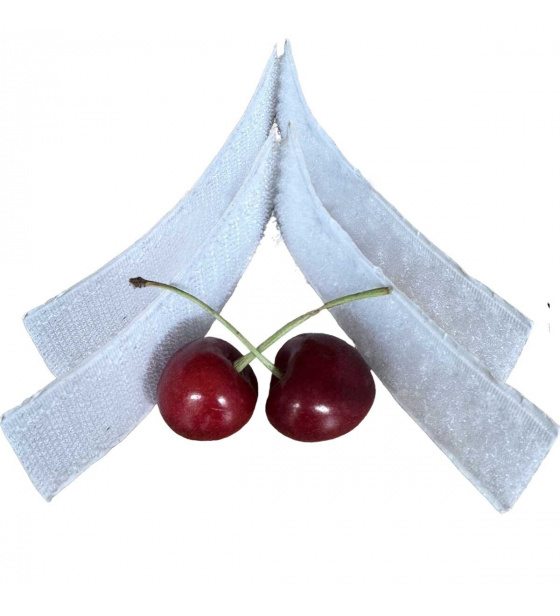 Taśma rzep z klejem (komplet) - Biała 2x20 cm, szerokość 25 mm