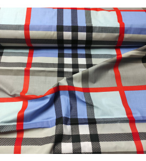 Tkanina bawełniana duża szara kostka