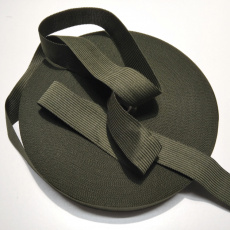 Lemovací proužek PES 25 mm barva khaki Lemovací proužek PES 25 mm barva khaki