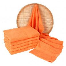 Pomarańczowy ręcznik kąpielowy Frotte - 50x100 cm