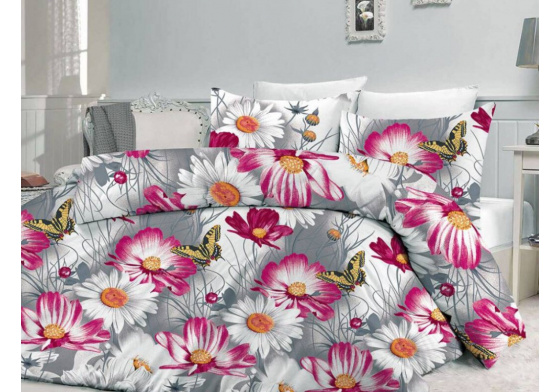 Pościel bawełniana Karla kolor Fioletowy, 140x200cm  