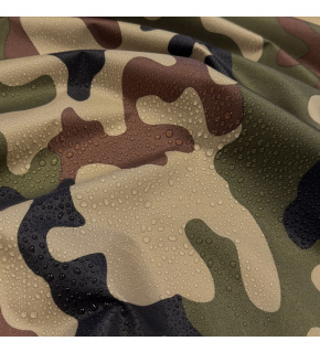 Tkanina Wodoodporna na płaszcze, kurtki, wzór moro, 60 gr/m2