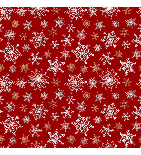Świąteczna tkanina bawełniana wzór Gwiazdki Świąteczne na czerwonym tle