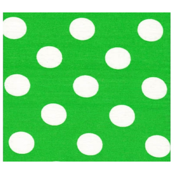 Dětské bavlněné látky vzor Puntík 22 mm zeleno-bílý, metráž