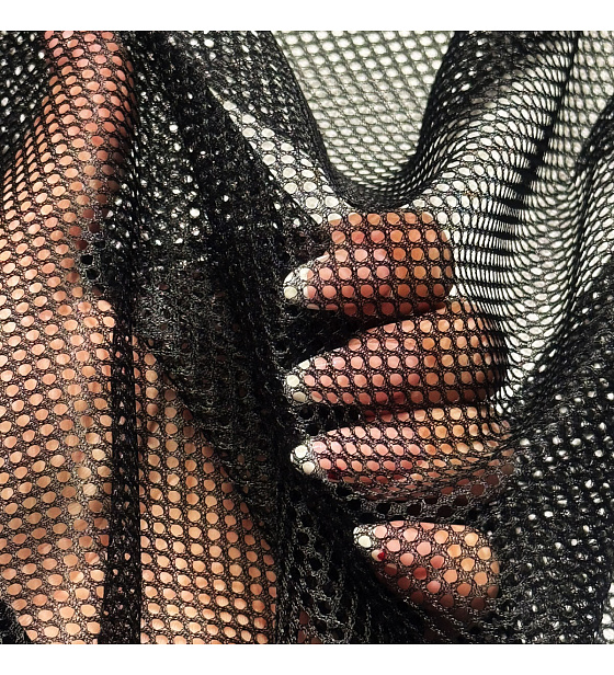 Polyesterová elastická síťovina Černá, oko 2x2mm